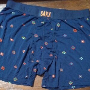 🚨B2G1 New SAXX Blue Colorful Geometric Design Boxer Briefs